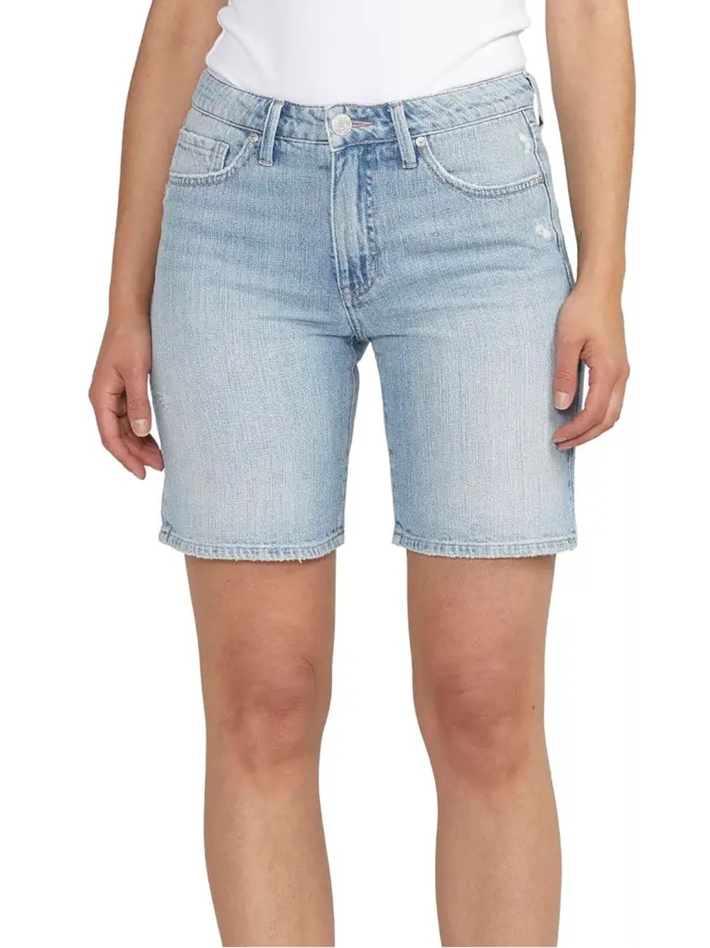 Jag Jeans Cassie Faded Light Blue Denim Shorts - 8 inch inseam - NEW